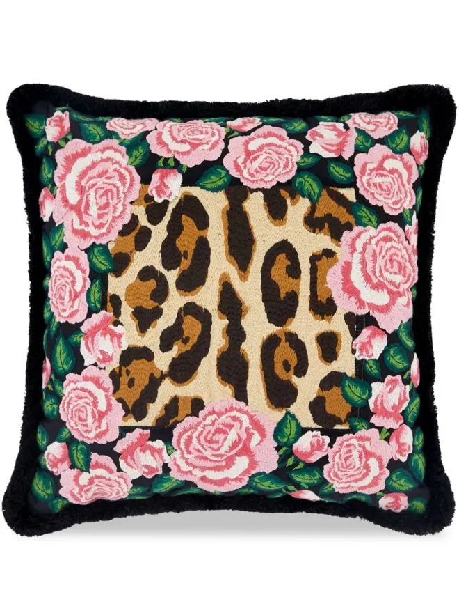 Dolce & Gabbana Dolce & Gabbana 刺繍混合プリント クッション - ピンクの商品画像