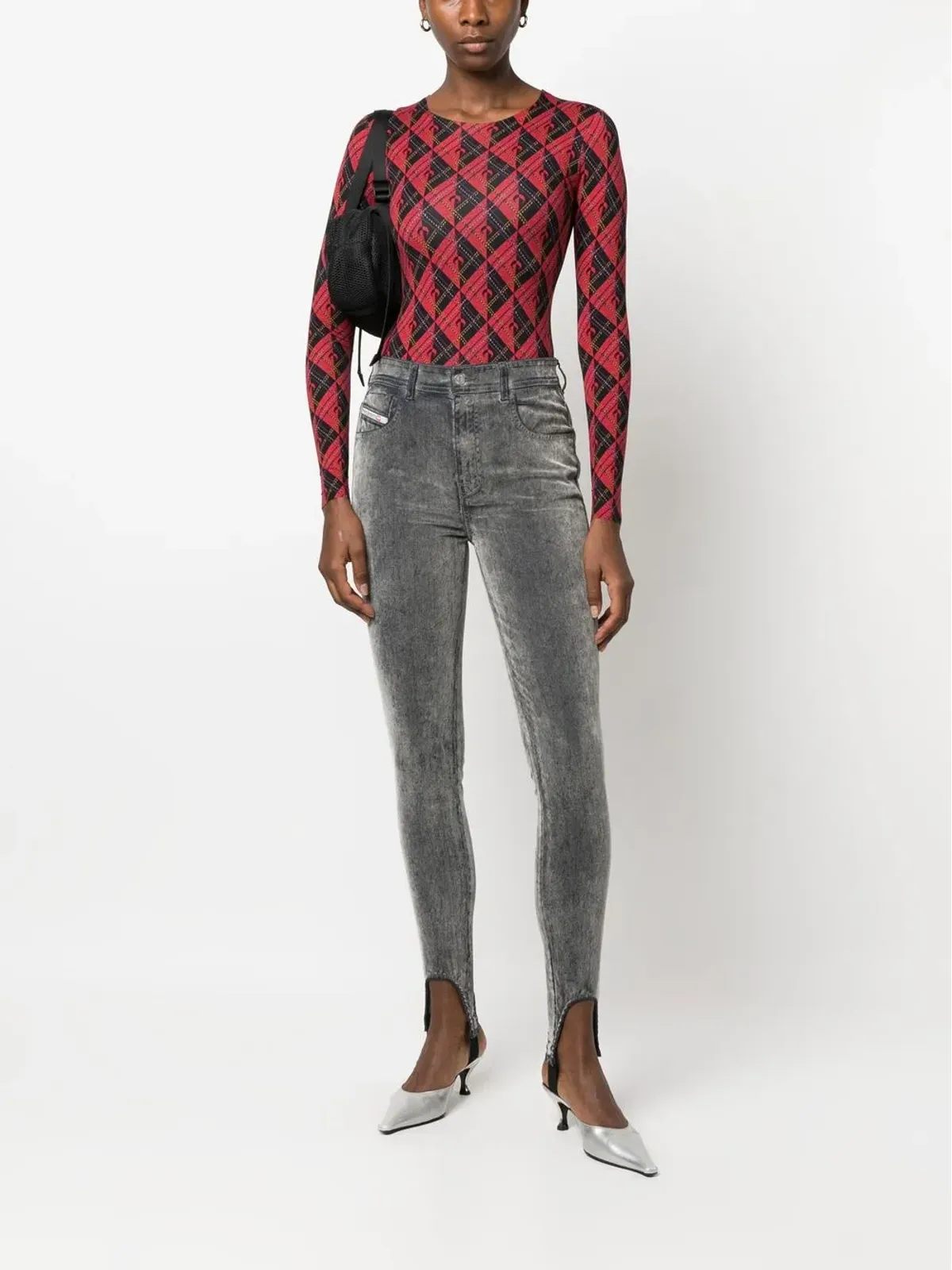 Diesel Slandy stirrup skinny jeans - Grey - 画像2