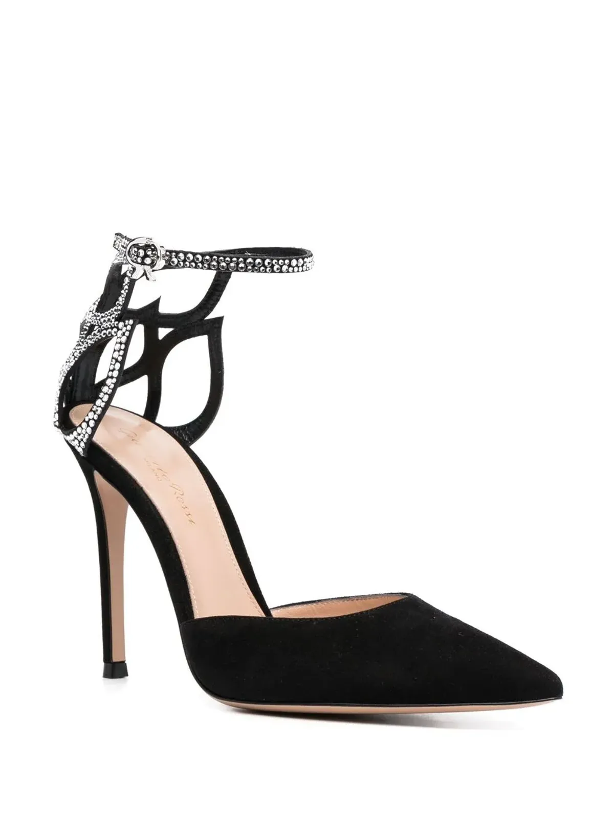 Gianvito Rossi クリスタル フルール スエードパンプス - ブラック - 画像2