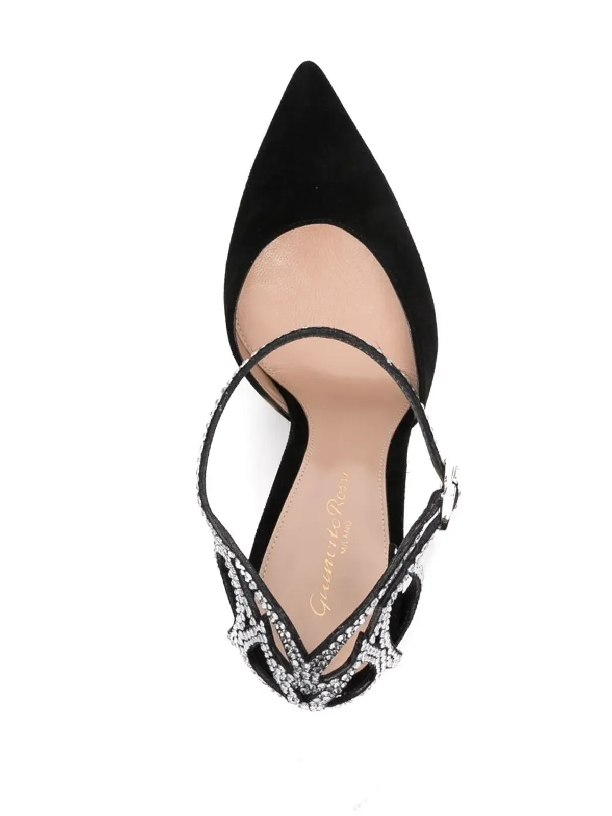 Gianvito Rossi クリスタル フルール スエードパンプス - ブラック - 画像4