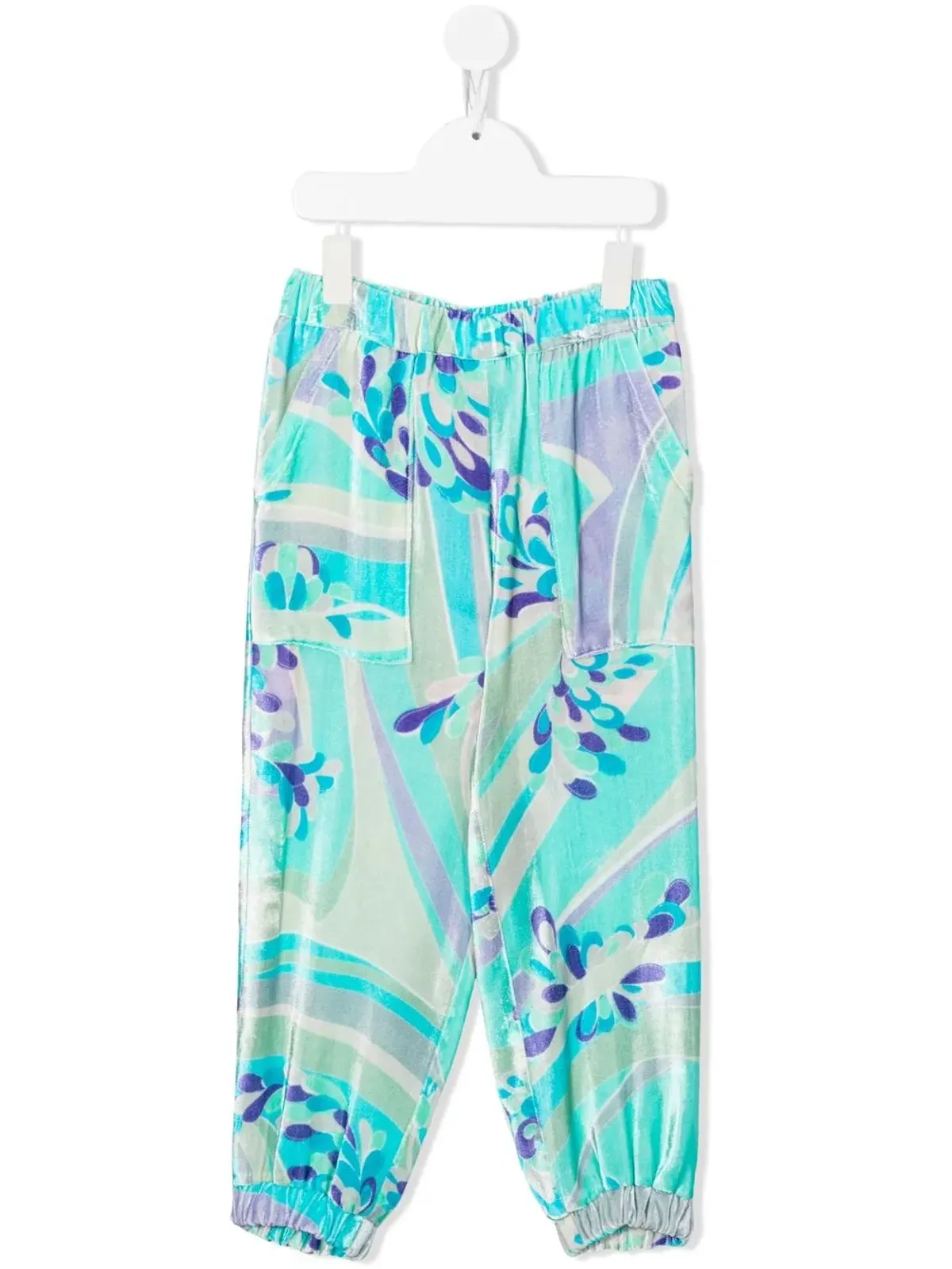 PUCCI Junior アブストラクトプリントベルベットパンツ - 画像1