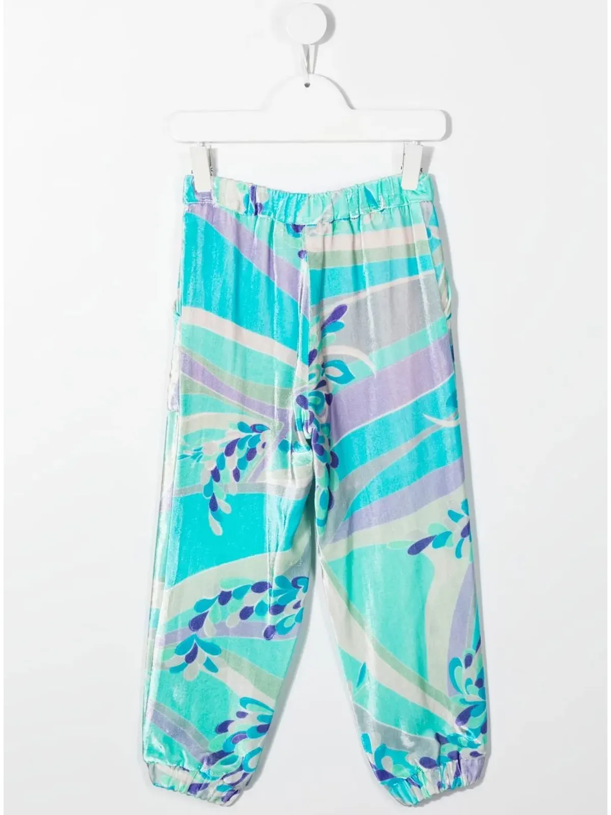 PUCCI Junior アブストラクトプリントベルベットパンツ - 画像2