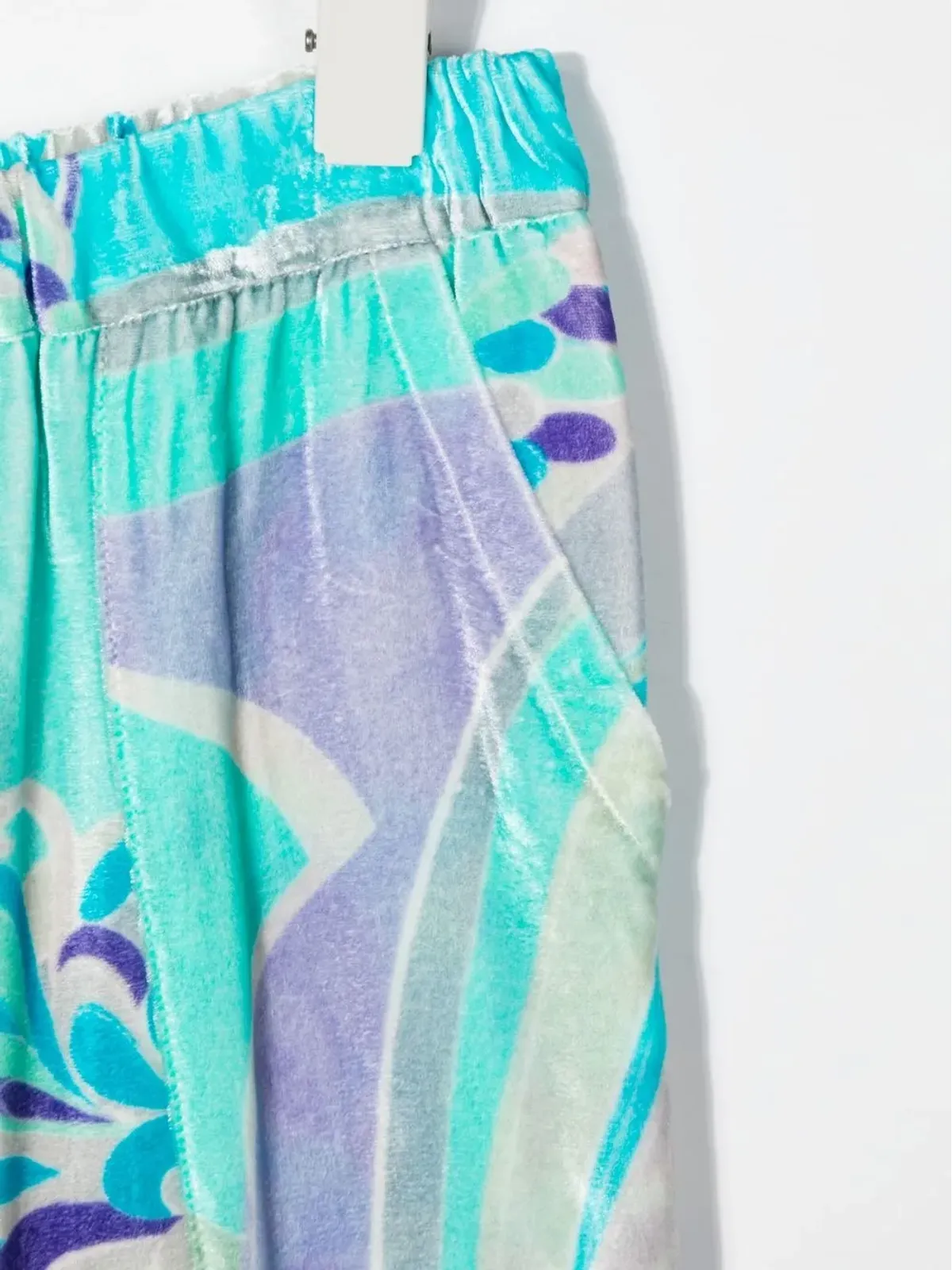PUCCI Junior アブストラクトプリントベルベットパンツ - 画像3