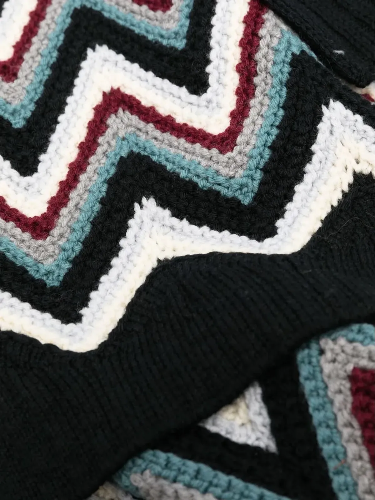 Missoni チェブロン柄ニットウールスカーフ - 画像2