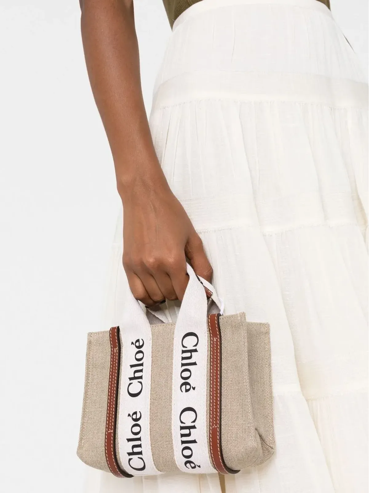 Chloé Woody linen tote bag - 画像3