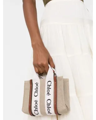 Chloé Woody linen tote bag - サムネイル3