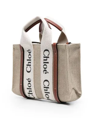 Chloé Woody linen tote bag - サムネイル4