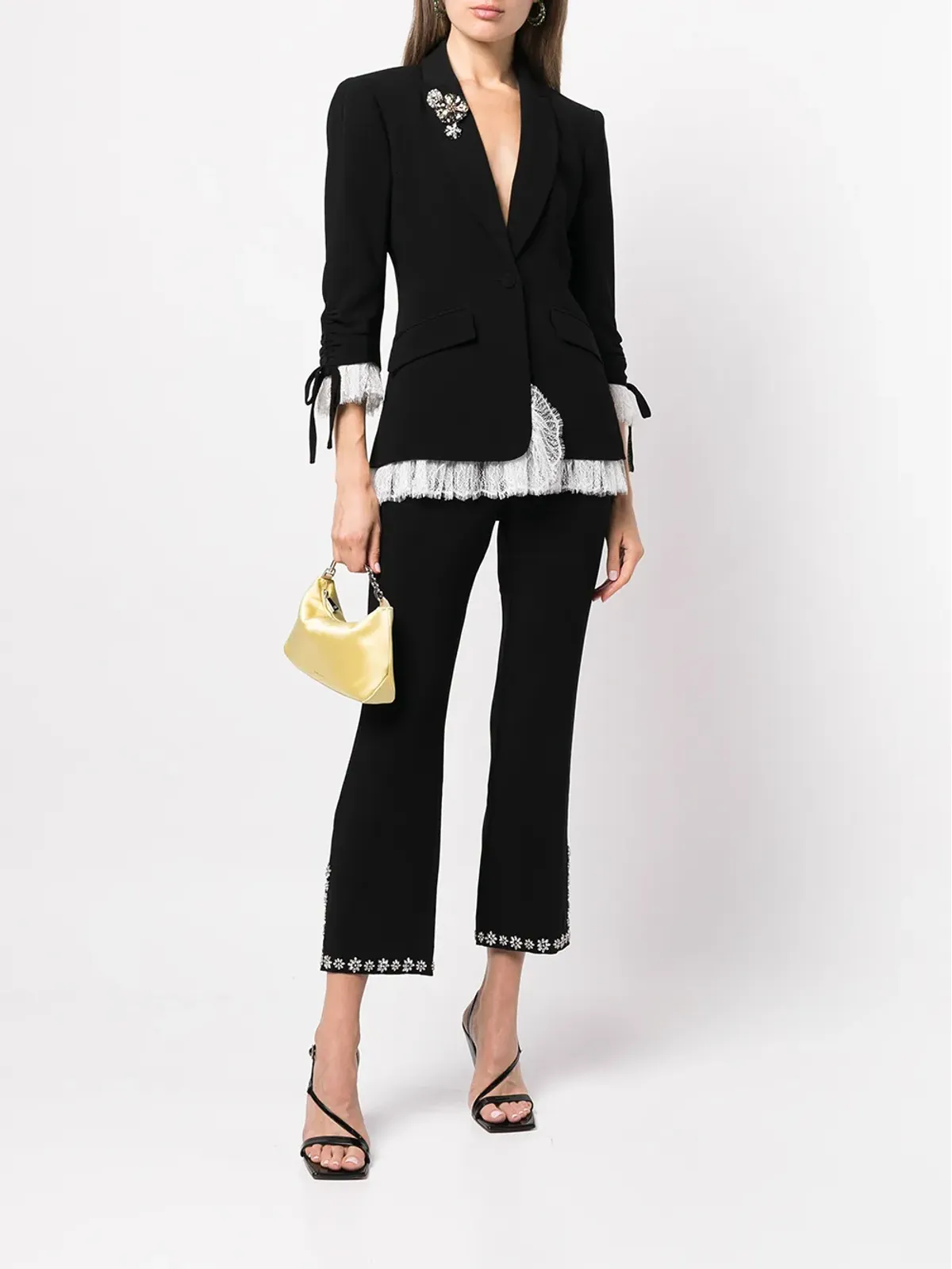 Cinq A Sept ロキシー レーストリム ブレザー ブラック - 画像2