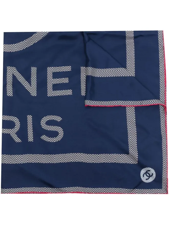 CHANEL Pre-Owned CHANEL ビンテージ ロゴプリント シルクスカーフの商品画像