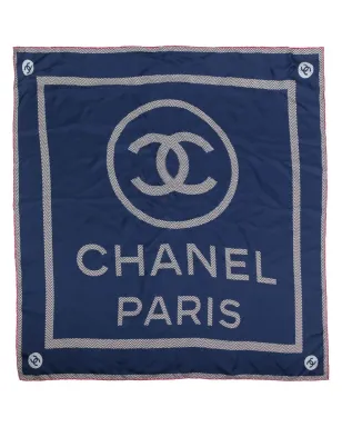CHANEL ビンテージ ロゴプリント シルクスカーフ - サムネイル3