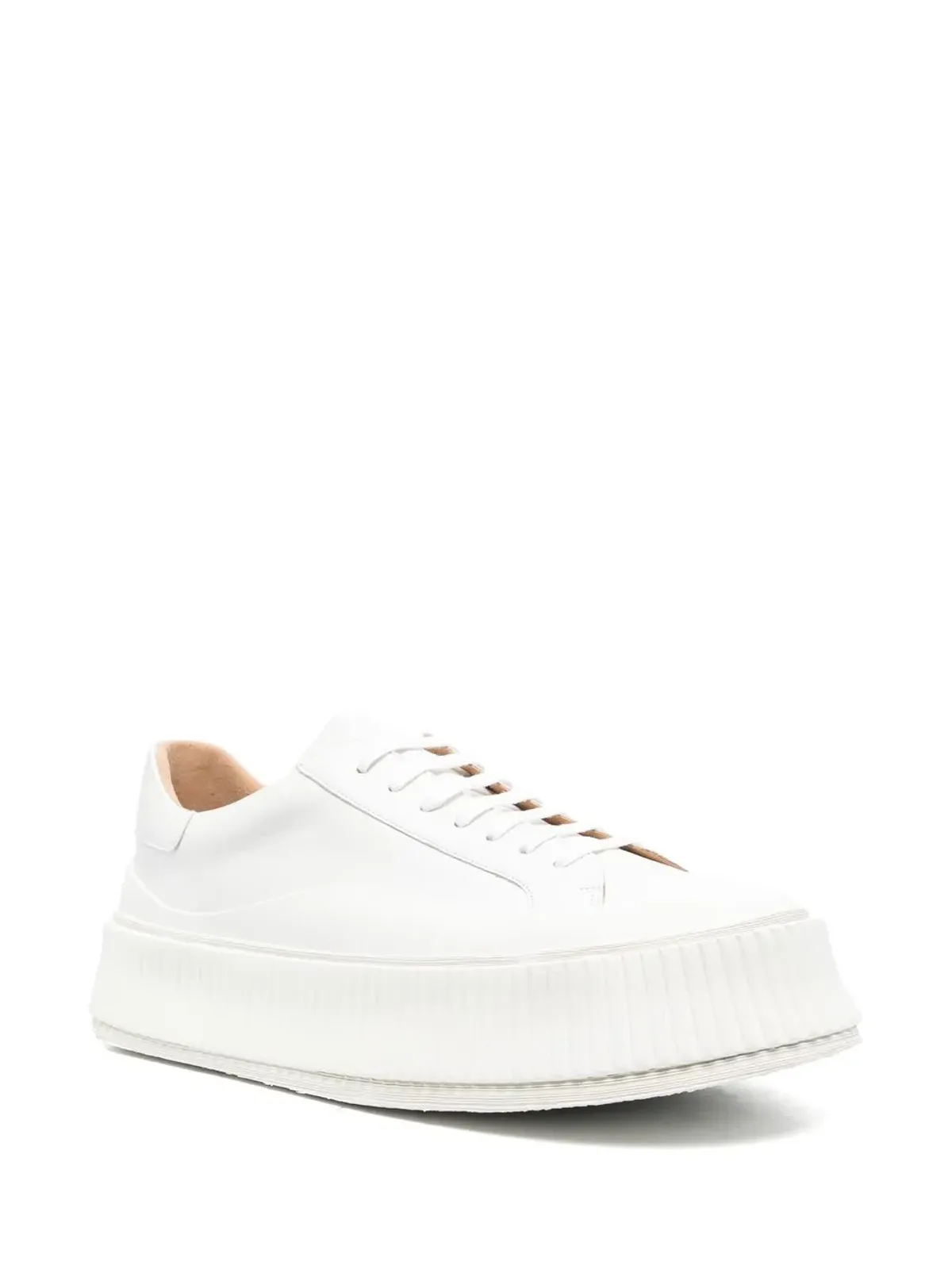 Jil Sander レースアップレザープラットフォームスニーカー - 画像2