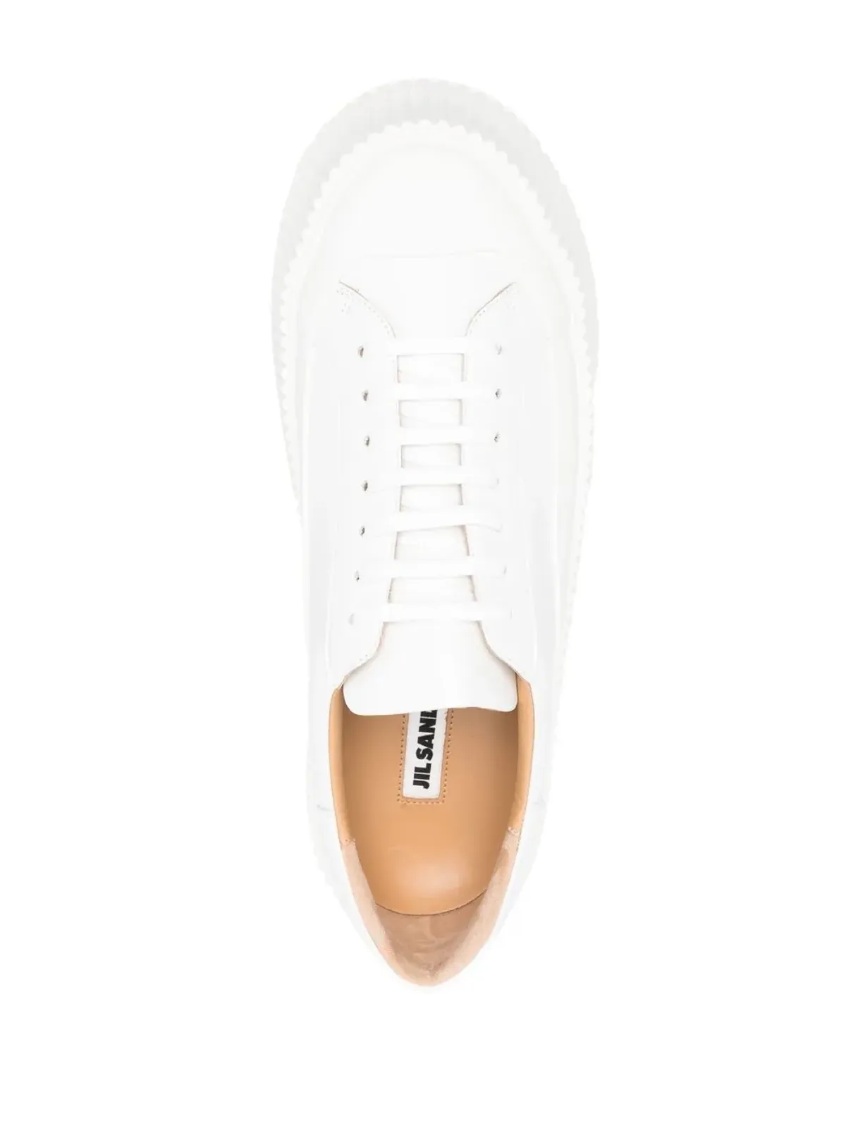 Jil Sander レースアップレザープラットフォームスニーカー - 画像4