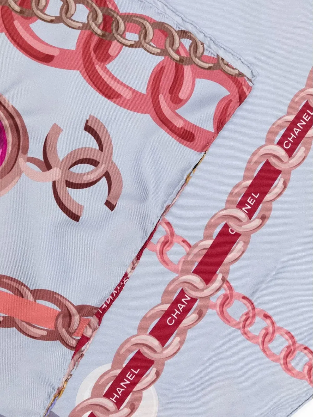CHANEL ビンテージ ジュエリープリント絹スカーフ - 画像4