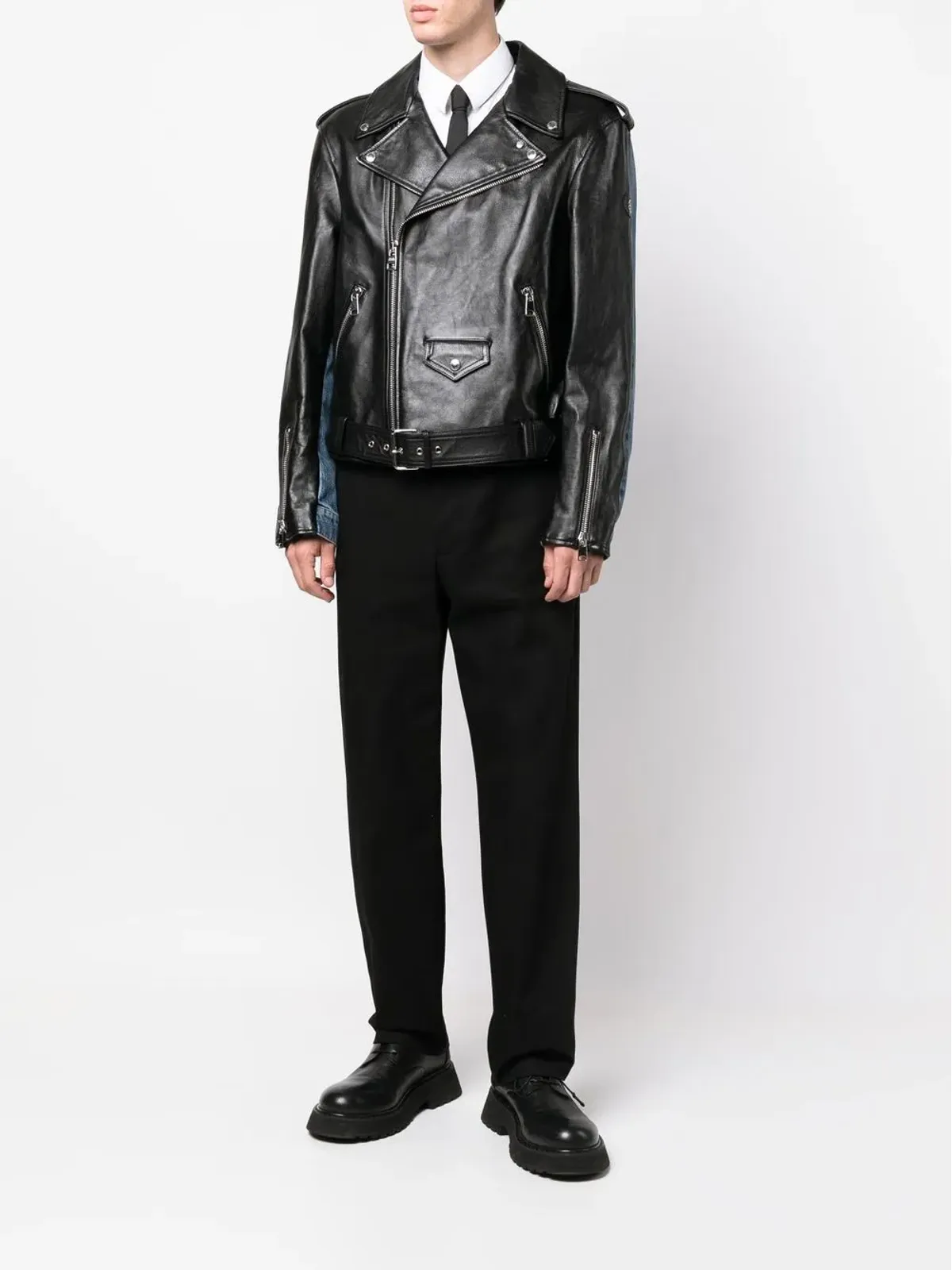 Alexander McQueen パネルド・バイカージャケット - 画像2
