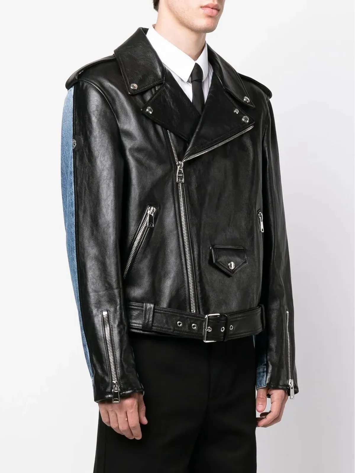 Alexander McQueen パネルド・バイカージャケット - 画像3
