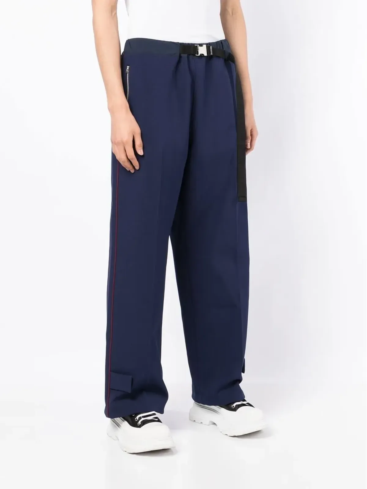 sacai クリップベルト付きワイドレッグパンツ - 画像3