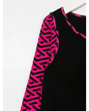 Versace Kids ロゴプリント長袖ドレス - サムネイル3