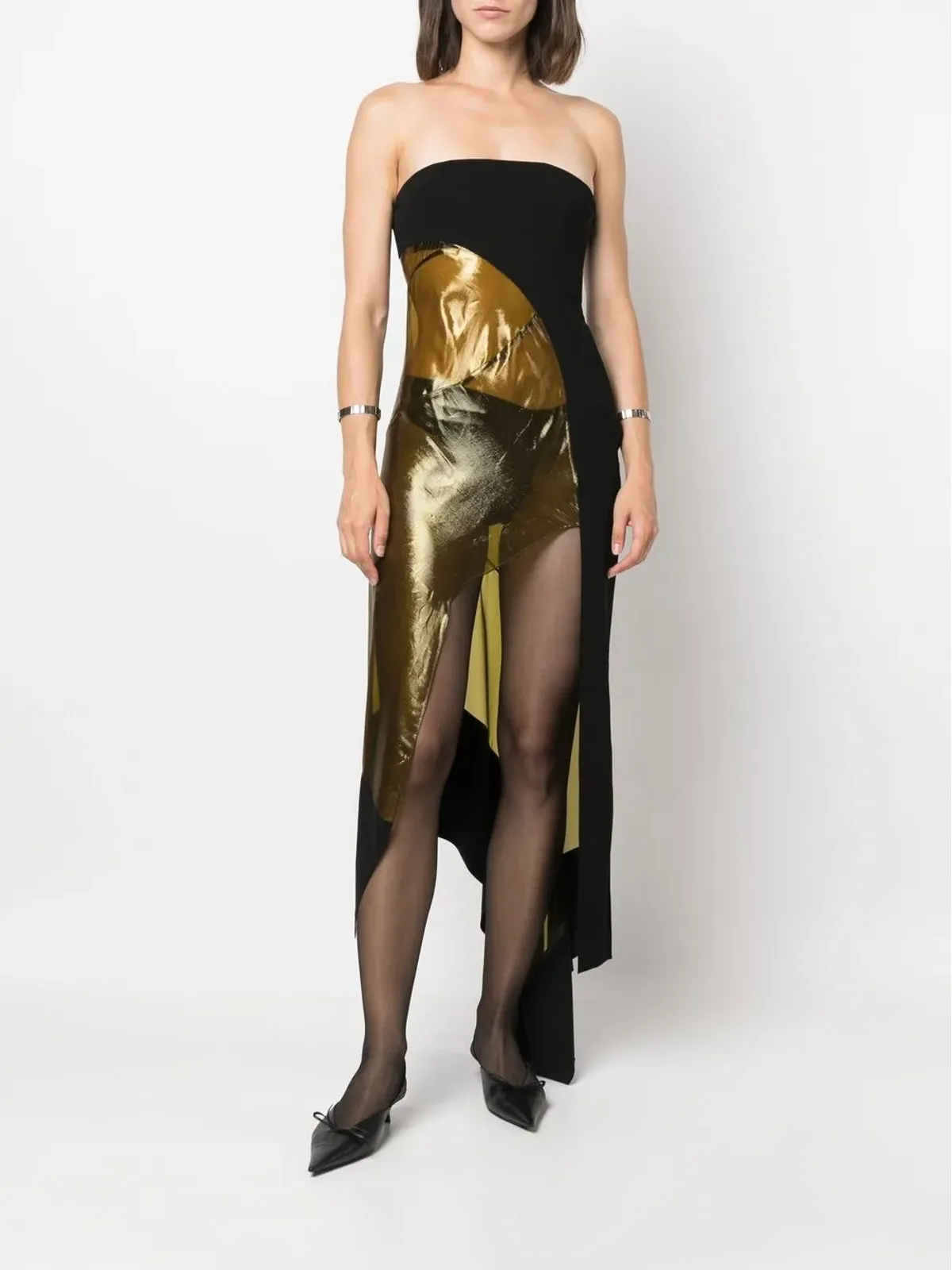 Mugler 透明パネルのアシンメトリードレス - 画像2