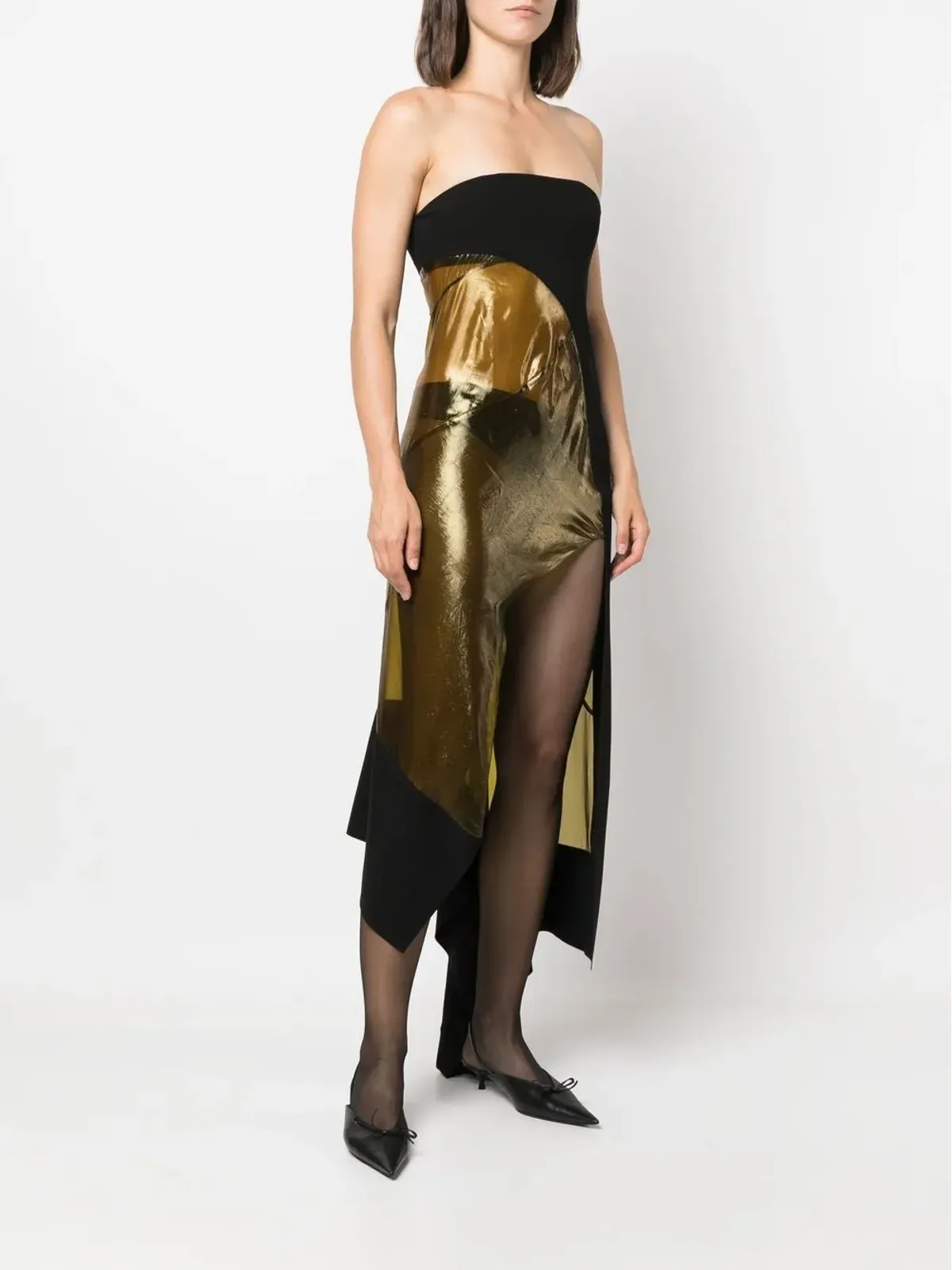 Mugler 透明パネルのアシンメトリードレス - 画像3