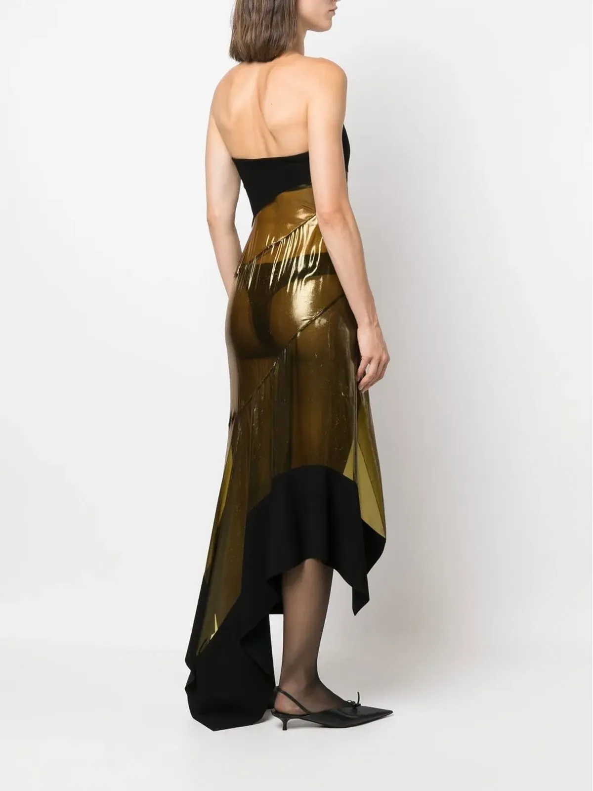 Mugler 透明パネルのアシンメトリードレス - 画像4