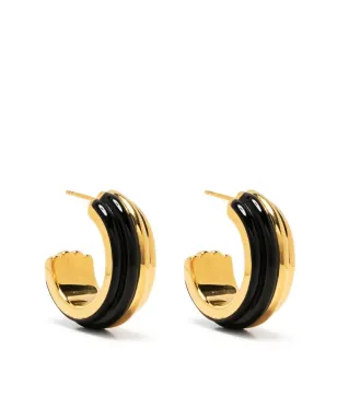 Aurelie Bidermann ストライプフープピアス - ブラック - サムネイル1
