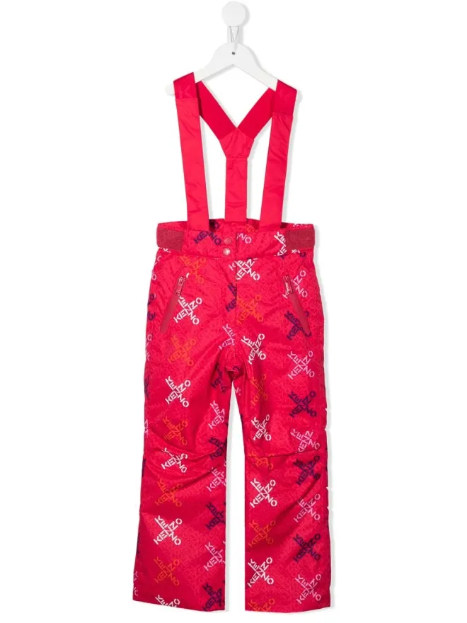 Kenzo Kids Kenzo Kids ロゴプリント サロペット - ピンクの商品画像