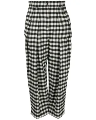 Kenzo checkerboard-print culotte-length trousers - Black - サムネイル1