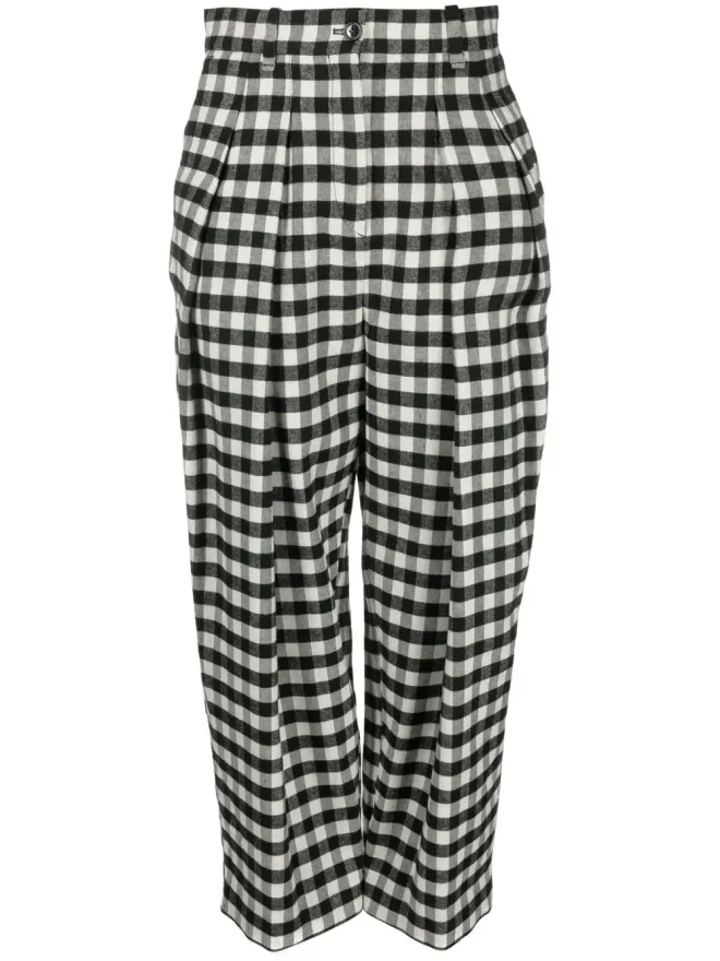 Kenzo Kenzo checkerboard-print culotte-length trousers - Blackの商品画像