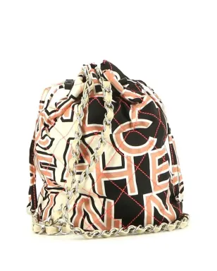 CHANEL ビンテージ 2010年代 ロゴプリント ダイヤモンドキルト バケットバッグ - サムネイル2