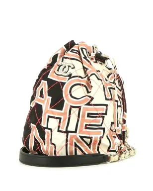 CHANEL ビンテージ 2010年代 ロゴプリント ダイヤモンドキルト バケットバッグ - サムネイル3