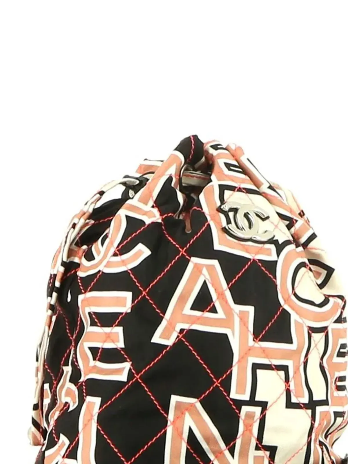 CHANEL ビンテージ 2010年代 ロゴプリント ダイヤモンドキルト バケットバッグ - 画像4