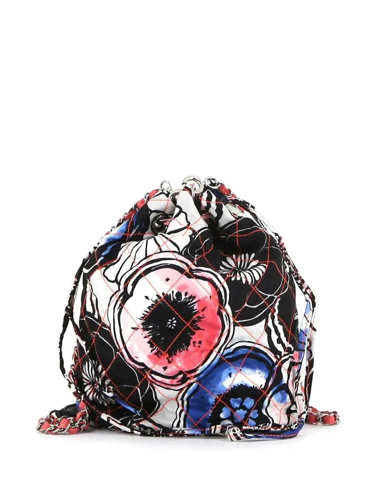 CHANEL Pre-Owned 2010年 花柄ダイヤモンドキルト バケットバッグ - ブラック - 画像2
