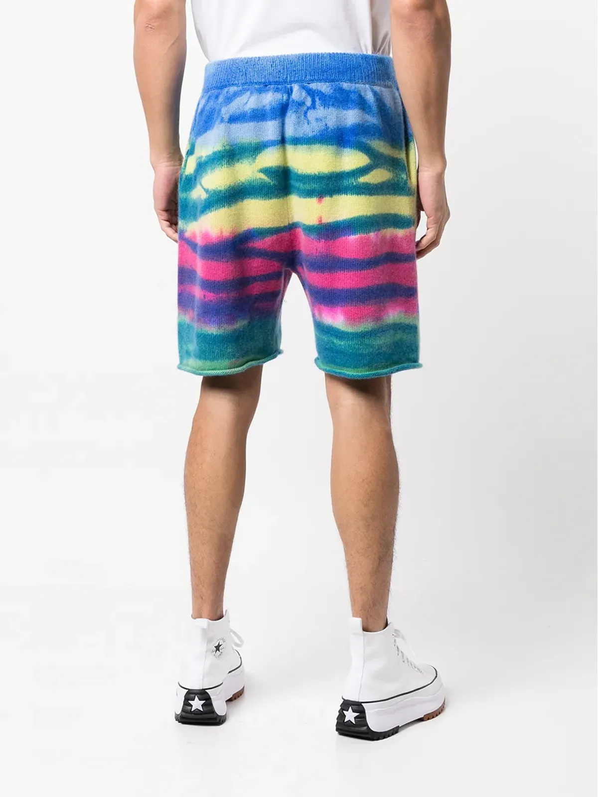 The Elder Statesman フランク ストライプ カシミアショーツ - ブルー - 画像4