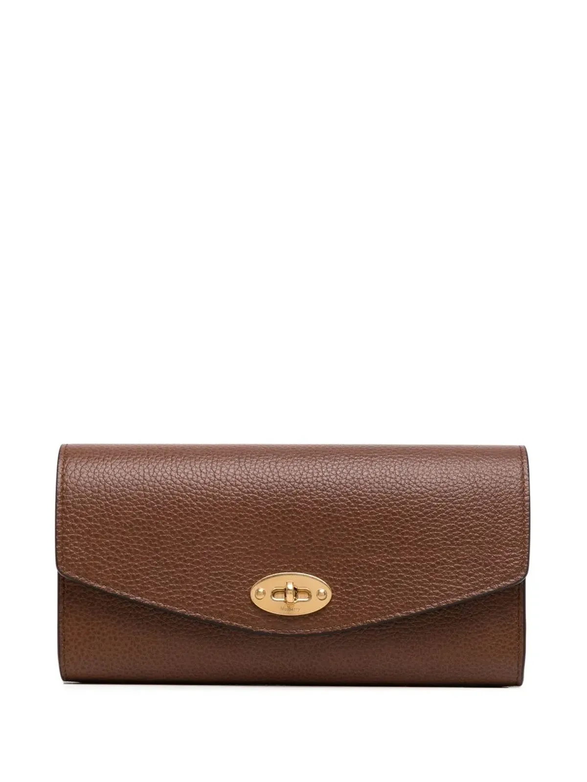 Mulberry グレインレザー ツイストロック・パース - ブラウン - 画像1