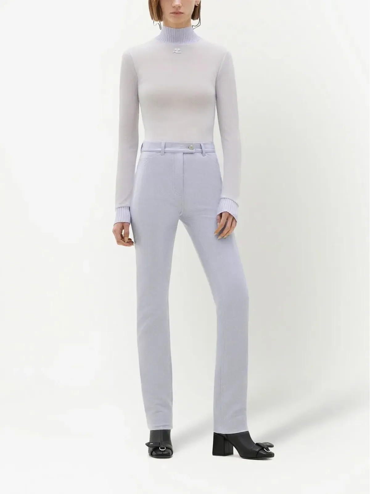 Courrèges ストレートレッグ ヴィニールパンツ - 画像2