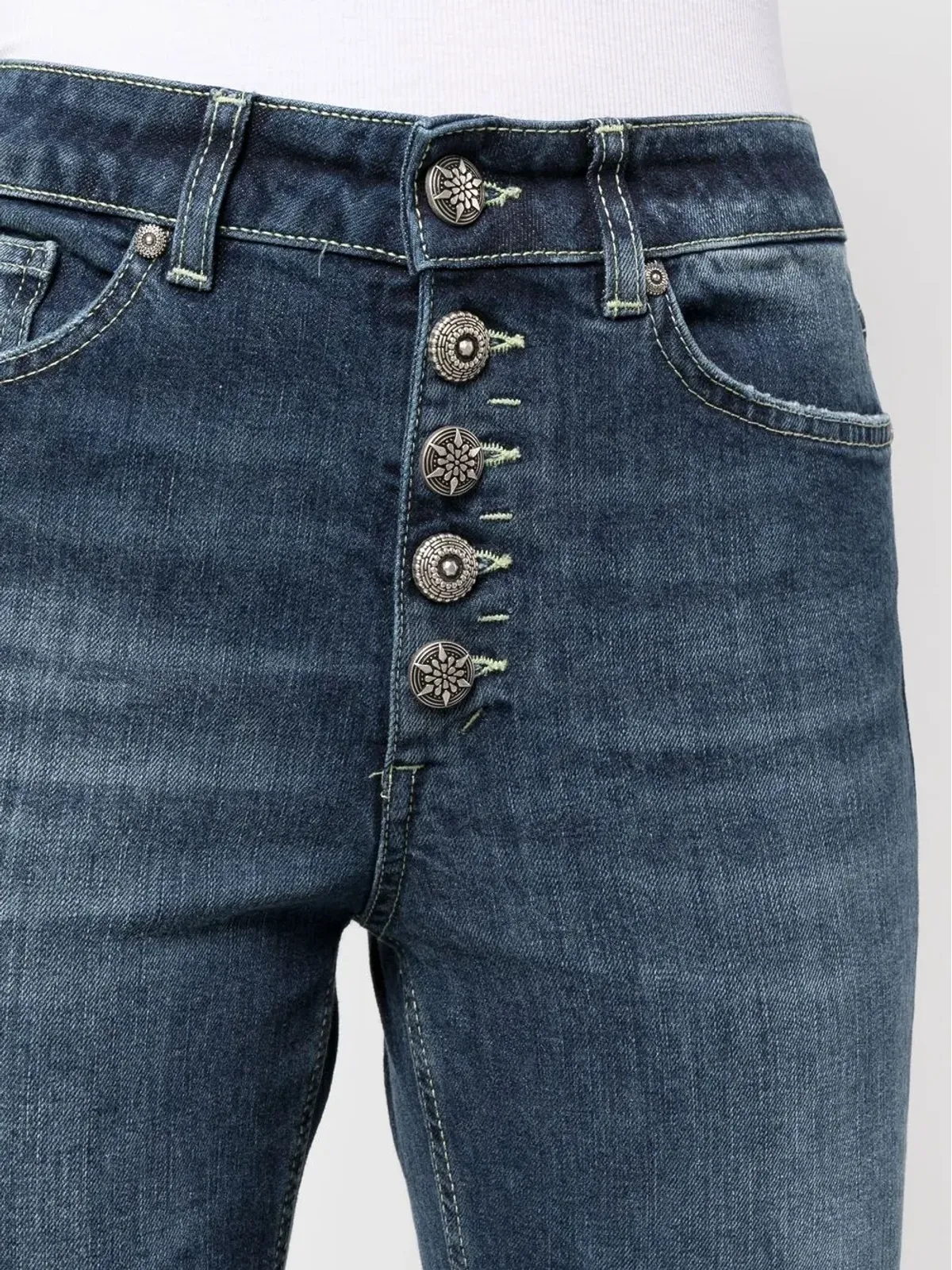 DONDUP ブリーチ加工ハイウエストジーンズ - 画像5