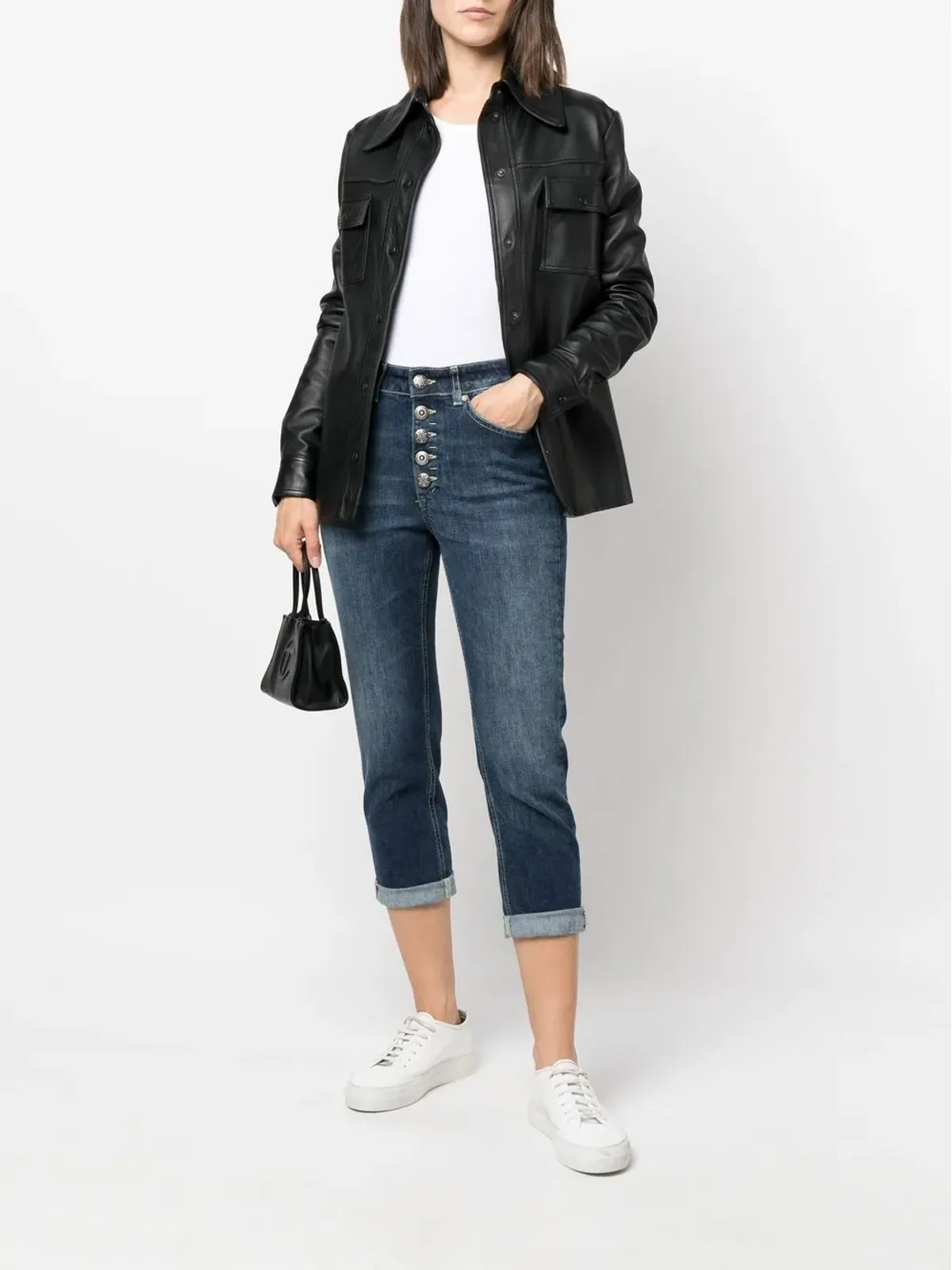 DONDUP ブリーチ加工ハイウエストジーンズ - 画像2