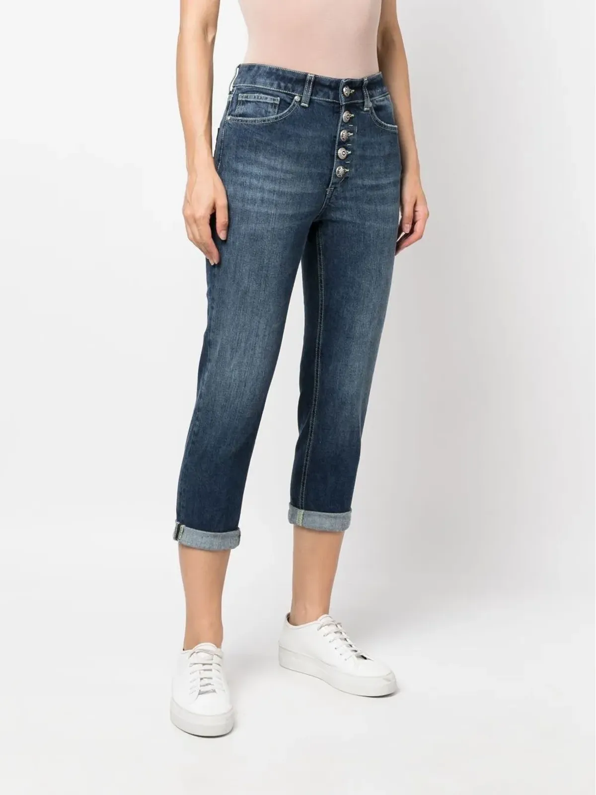 DONDUP ブリーチ加工ハイウエストジーンズ - 画像3