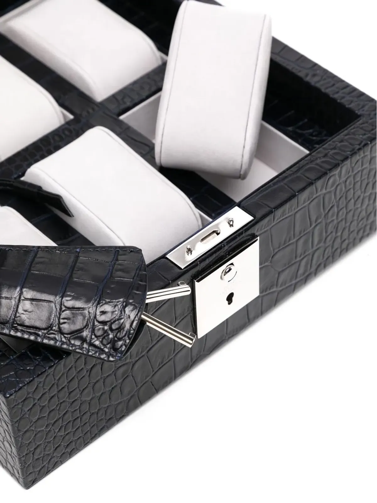 Smythson クロコダイルエフェクトレザー トリンケットボックス - 画像4