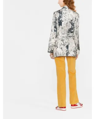 ETRO グラフィックプリント ベルテッド シルク ジャケット - サムネイル4
