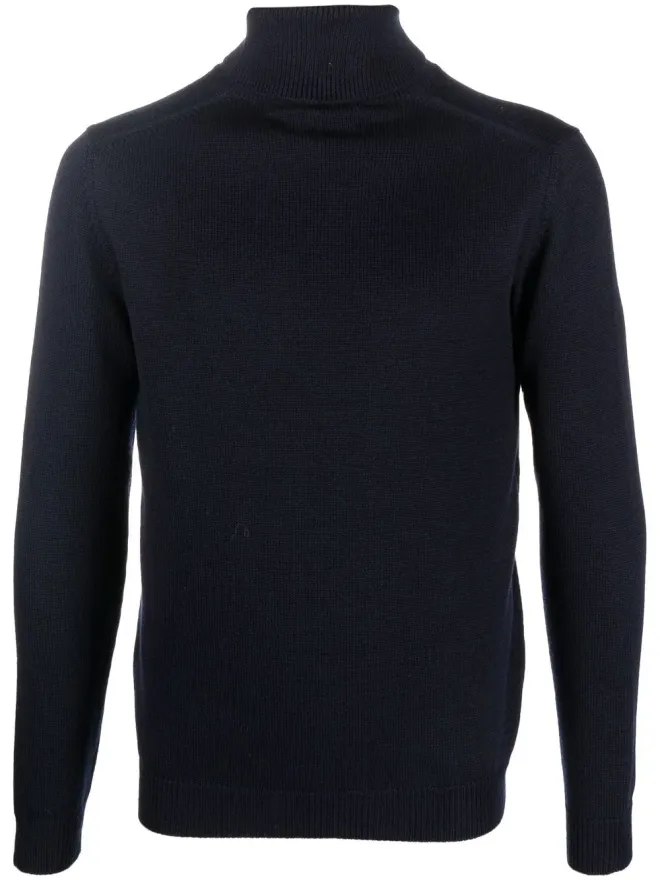 Roberto Collina Roberto Collina リブ編みヘム ロールネック ジャンパー - ブルーの商品画像