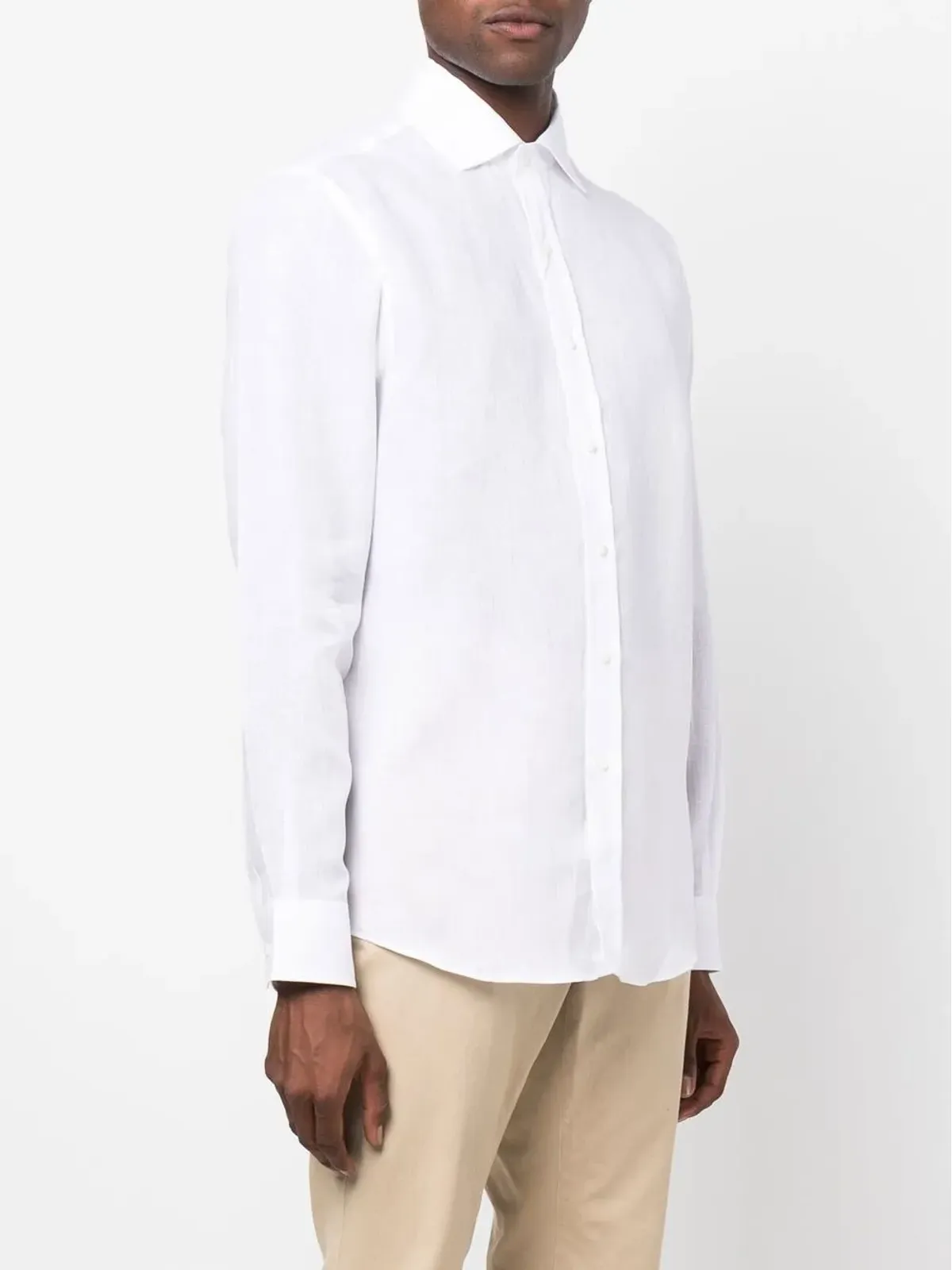 Ralph Lauren Purple Label 長袖リネンシャツ - White - 画像3
