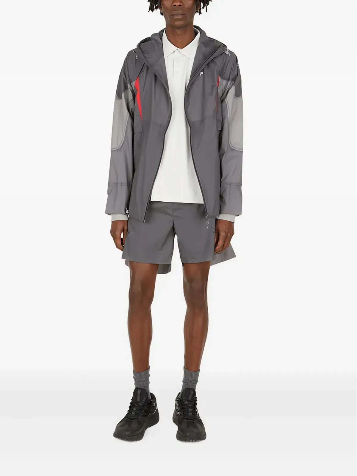 Fila X Slam Jam パネルデザインのフード付きジャケット - 画像2