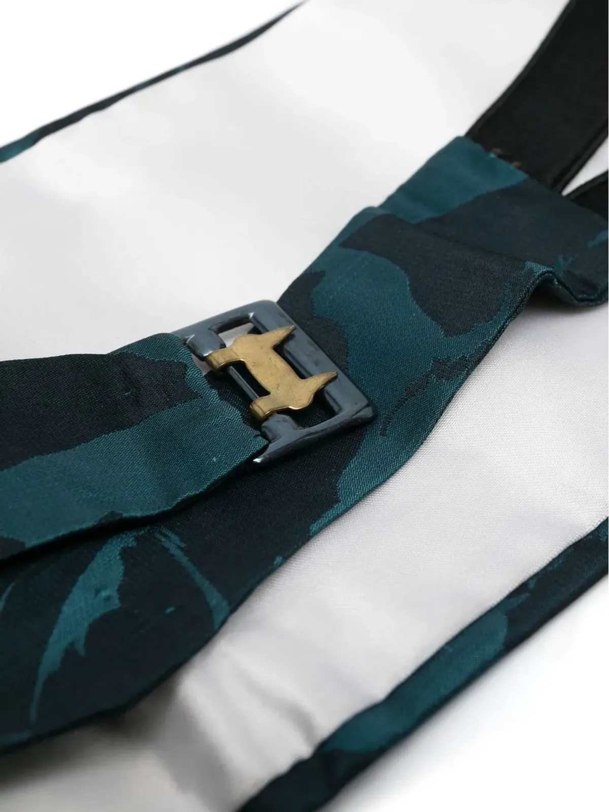 Saint Laurent Pre-Owned 1990s アブストラクトプリント シルク スモーキングベルト - Blue - 画像2