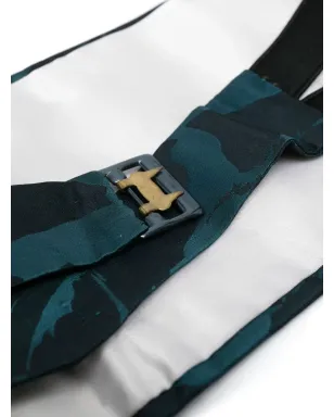 Saint Laurent Pre-Owned 1990s アブストラクトプリント シルク スモーキングベルト - Blue - サムネイル2