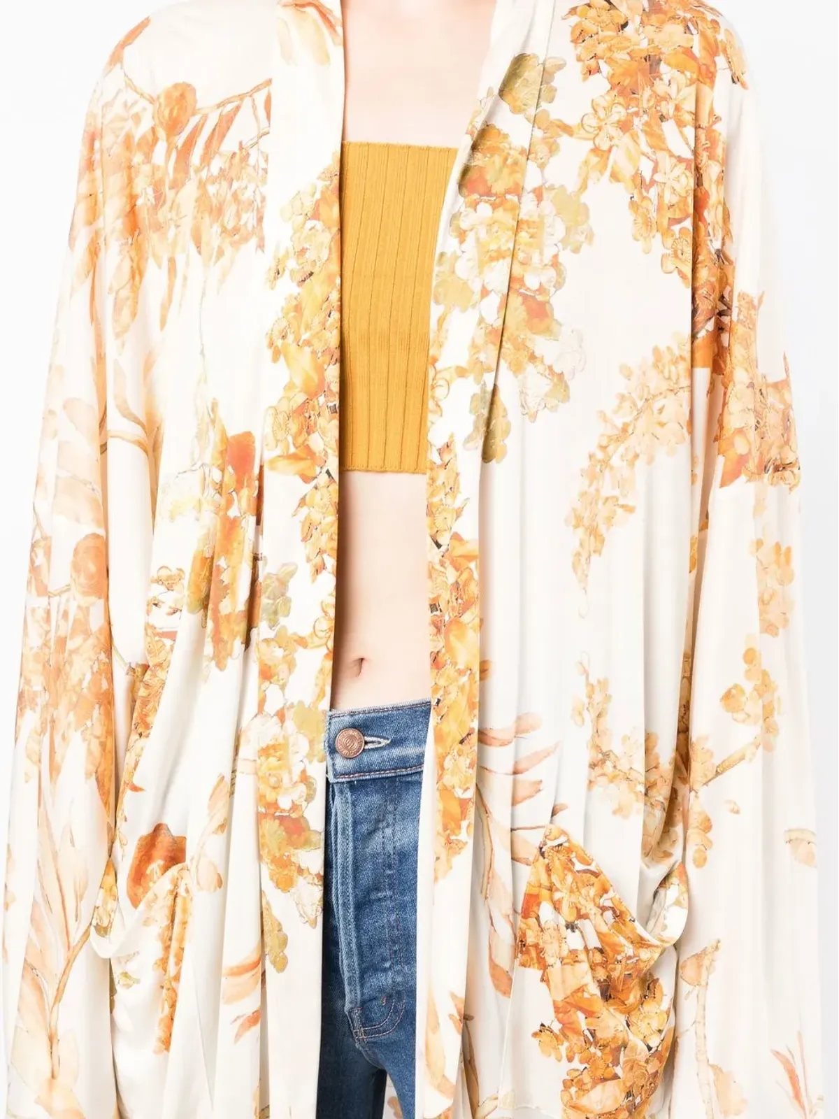 CHANEL Vintage パリ・アテネ バロック シルクコート ホワイト - 画像5