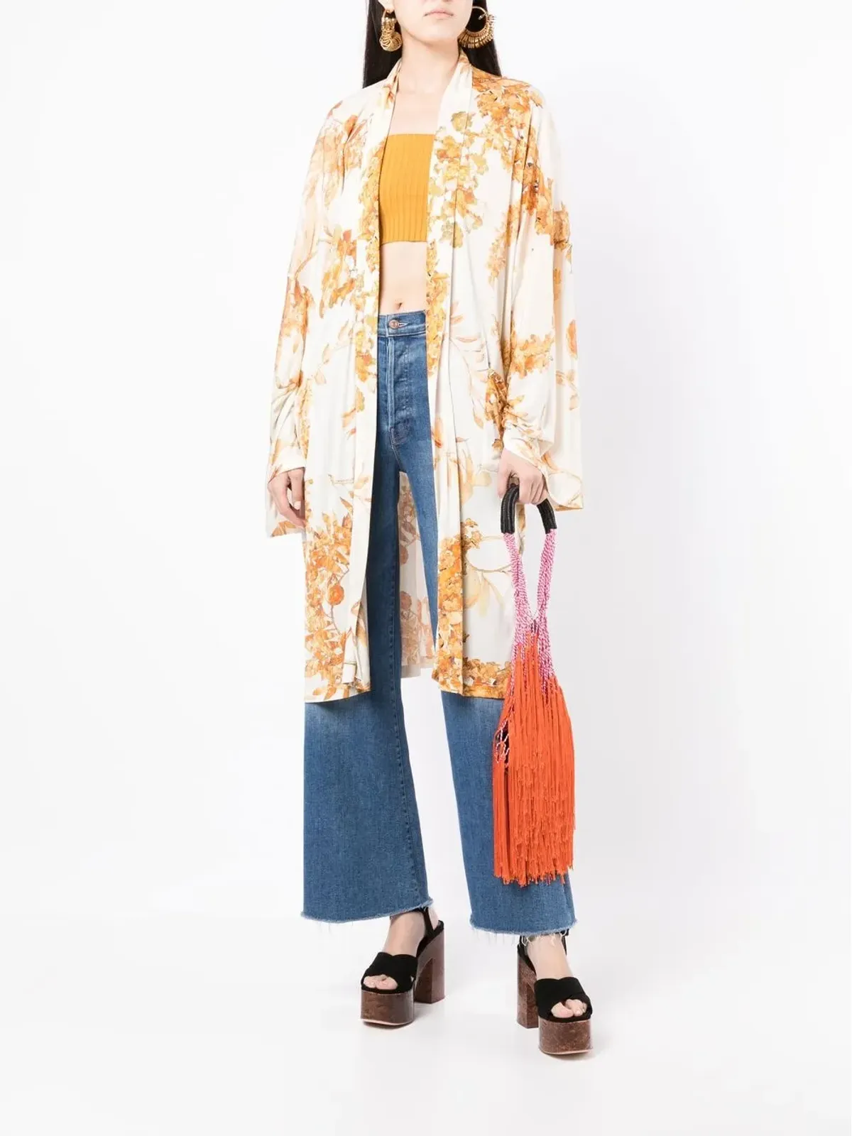 CHANEL Vintage パリ・アテネ バロック シルクコート ホワイト - 画像2
