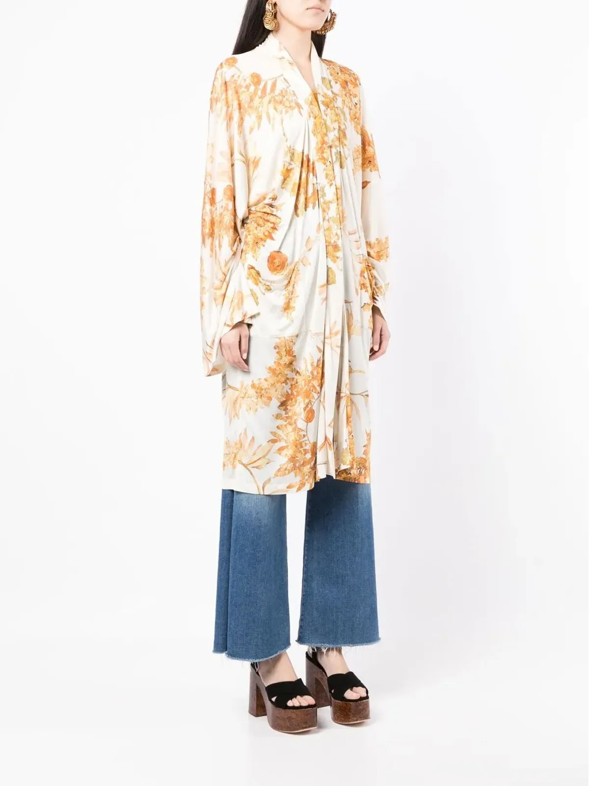 CHANEL Vintage パリ・アテネ バロック シルクコート ホワイト - 画像3