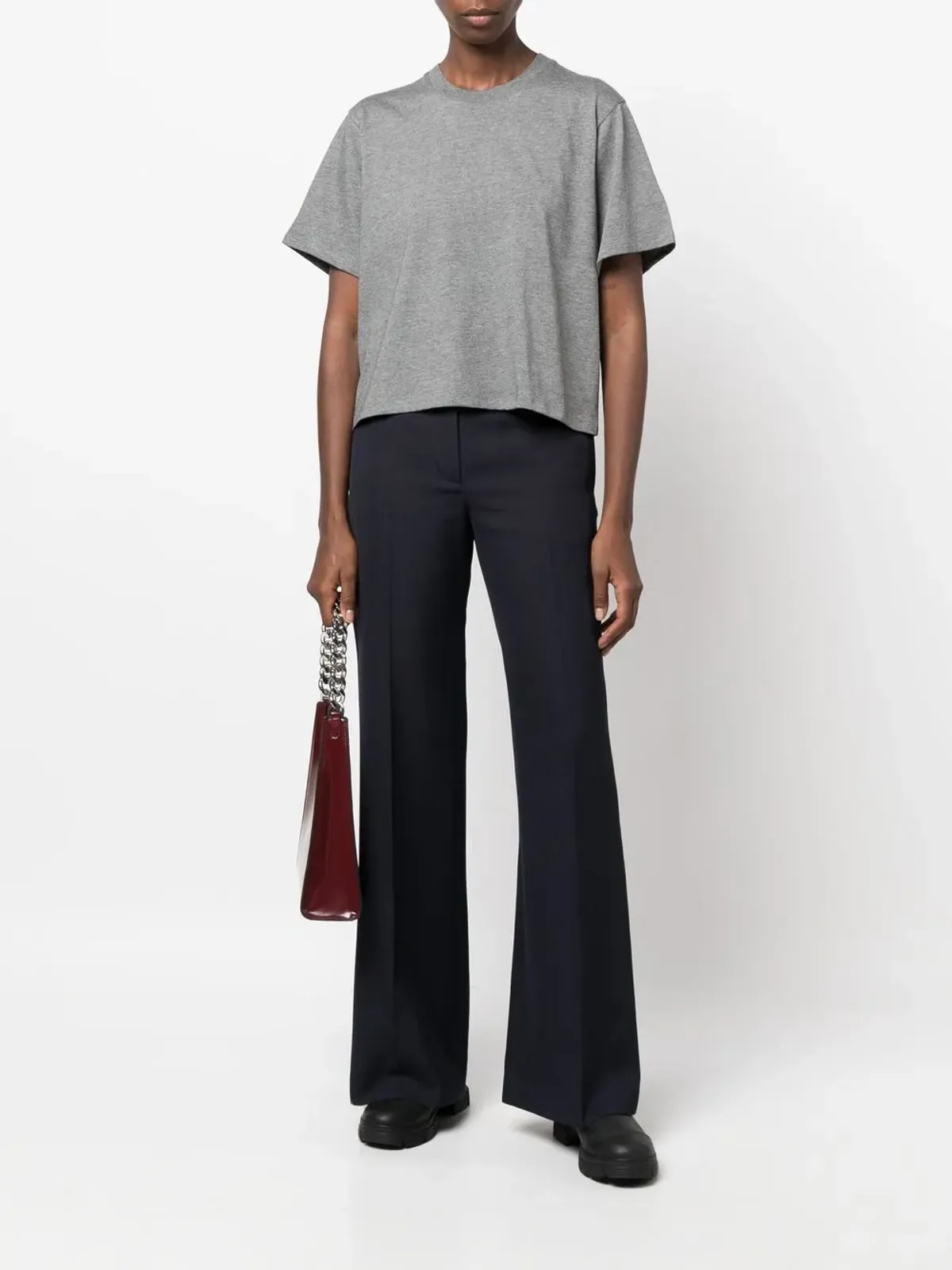 LouLou de Saison クルーネック オーバーサイズTシャツ - グレー - 画像2