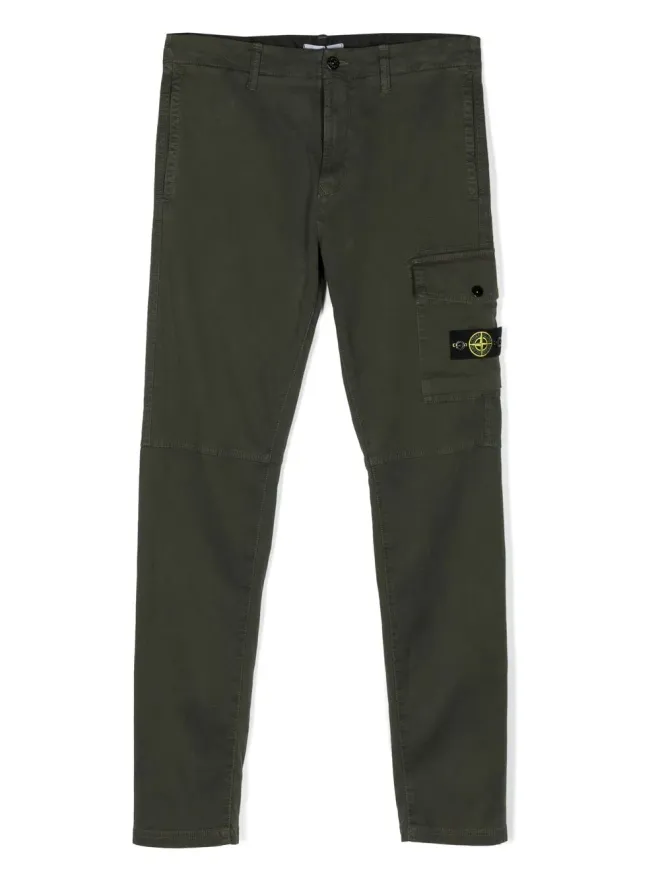 Stone Island Junior Stone Island Junior ロゴパッチカーゴパンツの商品画像
